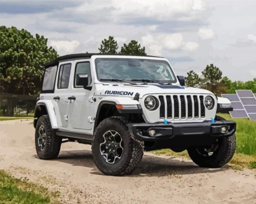 White Jeep diamond painting