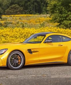 Yellow Mercedes Amg Gt diamond painting