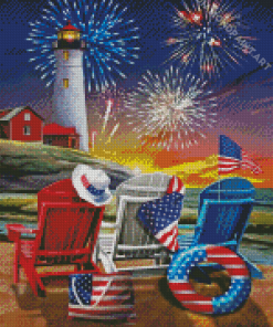 4th Of July Celebration By Sea Diamond Painting