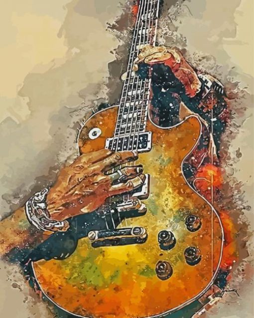 Abstract Playing Electric Guitars Diamond Painting