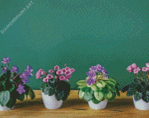 African Violets Diamond Painting