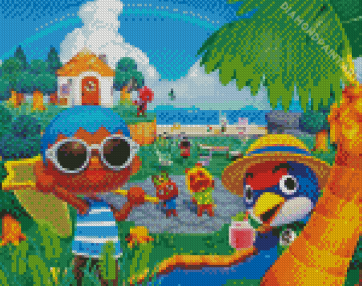 Animal Crossing Video Game - 5D Animal Crossing Video Game Diamond Painting