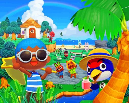 Animal Crossing Video Game - 5D Animal Crossing Video Game Diamond Painting