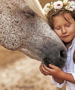 Beautiful Little Girl With Horse Diamond Painting