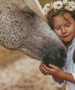 Beautiful Little Girl With Horse Diamond Painting