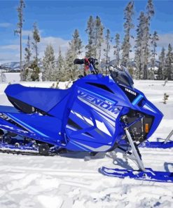 Blue Snowmobile Diamond Painting