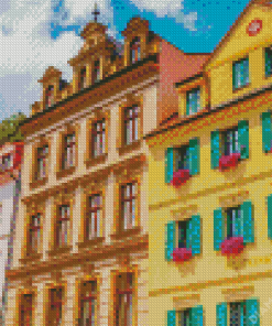 Colorful Houses In Karlovy Vary Diamond Painting