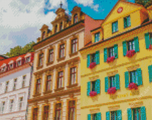 Colorful Houses In Karlovy Vary Diamond Painting