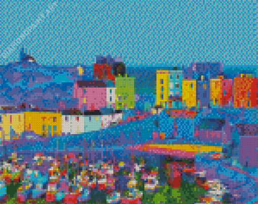 Colorful Tenby Harbour Diamond Painting