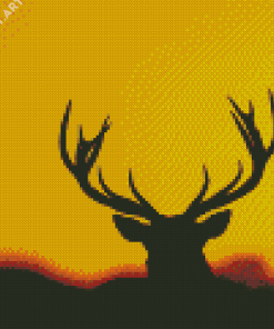 Deer Antlers Silhouette Diamond Painting