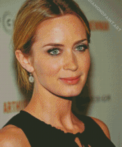 Emily Blunt In Black Diamond Painting