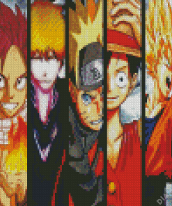 Fairytail Dbz One Piece Naruto Collage Diamond Painting