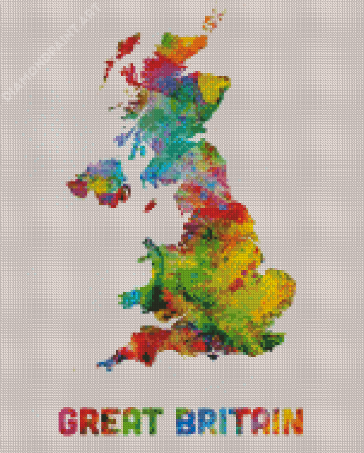 Great Britain Map Diamond Painting