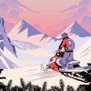 Illustration Snowmobile Rider Diamond Painting