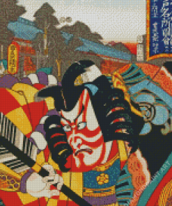 Japanese Kabuki Hut Illustration Diamond Painting