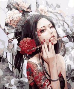 Japanese Woman Art Diamond Painting