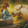 Little Girl With Horse Animal Diamond Painting