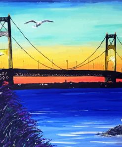 Mackinac Bridge Art Diamond Painting