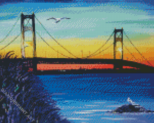 Mackinac Bridge Art Diamond Painting