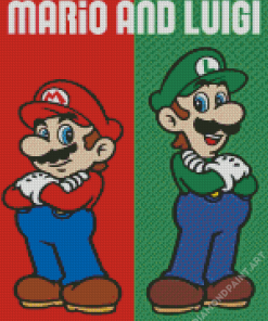 Mario And Lugi Illustration Diamond Painting