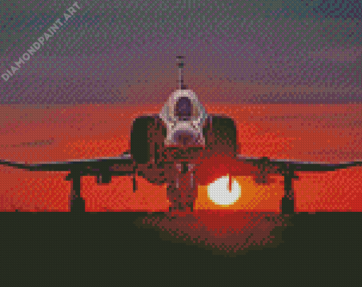 McDonnell Douglas F 4 Phantom II At Sunset Diamond Painting