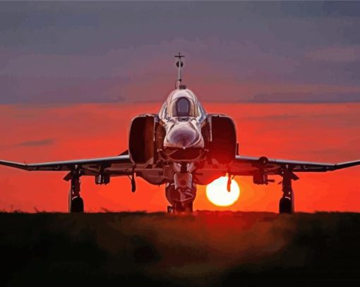 McDonnell Douglas F 4 Phantom II At Sunset Diamond Painting