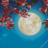 Moon With Flowers Diamond Painting