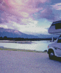 Motorhome By Lake Diamond Painting