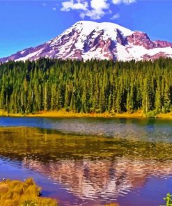 Mt Rainier Landscape Diamond Painting