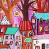 Pink Village Art Diamond Painting