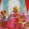 Princess Peach And Super Mario Characters Diamond Painting