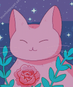 Purple Cat Diamond Painting