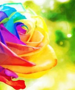 Rainbow Colorful Rose Flower Diamond Painting