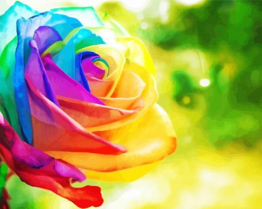 Rainbow Colorful Rose Flower Diamond Painting