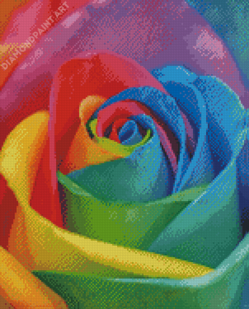 Rainbow Rose Flower Diamond Painting