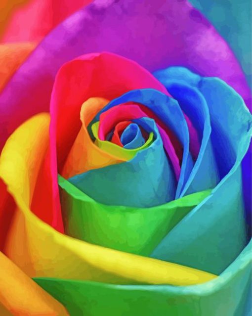 Rainbow Rose Flower Diamond Painting