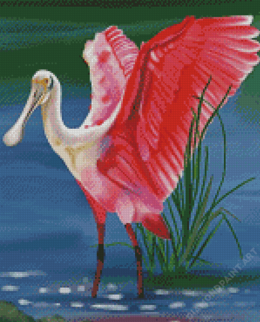 Roseau Spoonbill Art Diamond Painting