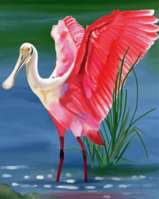 Roseau Spoonbill Art Diamond Painting