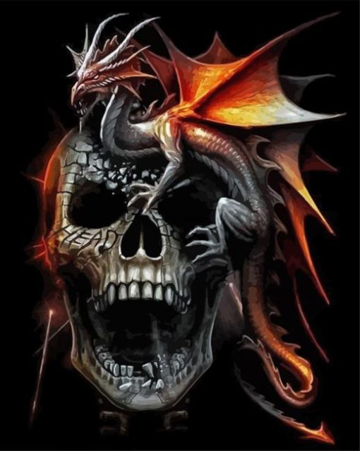 Skull And Dragon Diamond Painting