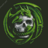 Skull And Green Dragon Diamond Painting