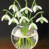 Snow Drops In Glass Bowl Diamond Painting