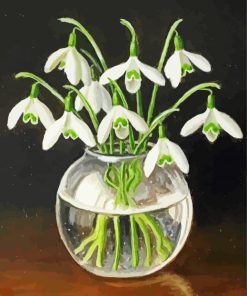 Snow Drops In Glass Bowl Diamond Painting