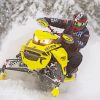 Yellow Snowmobile Art Diamond Painting