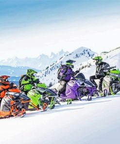 Snowmobile Riders Diamond Painting