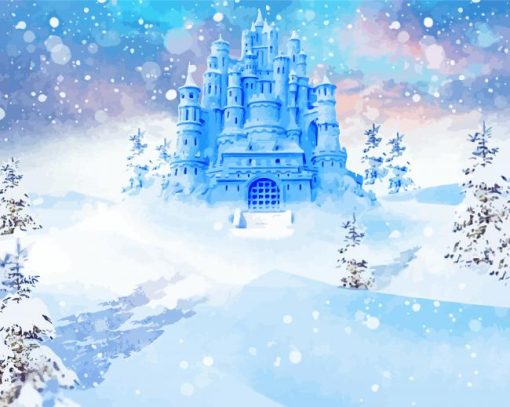 Snowy Disney Castle Diamond Painting