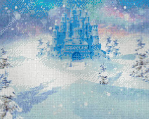 Snowy Disney Castle Diamond Painting