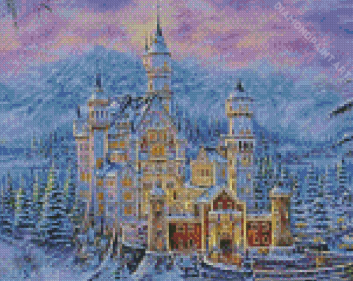 Snowy Palace Diamond Painting