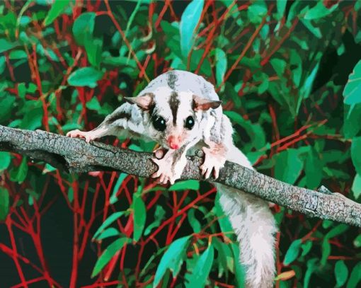 Sugar Glider On Branch Diamond Painting