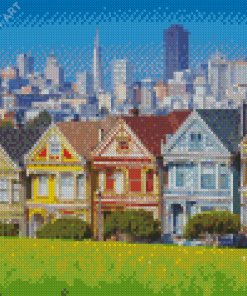 The Painted Ladies San Francisco Art Diamond Painting