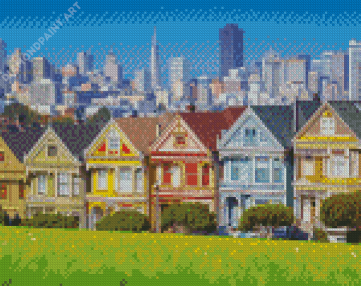 The Painted Ladies San Francisco Art Diamond Painting